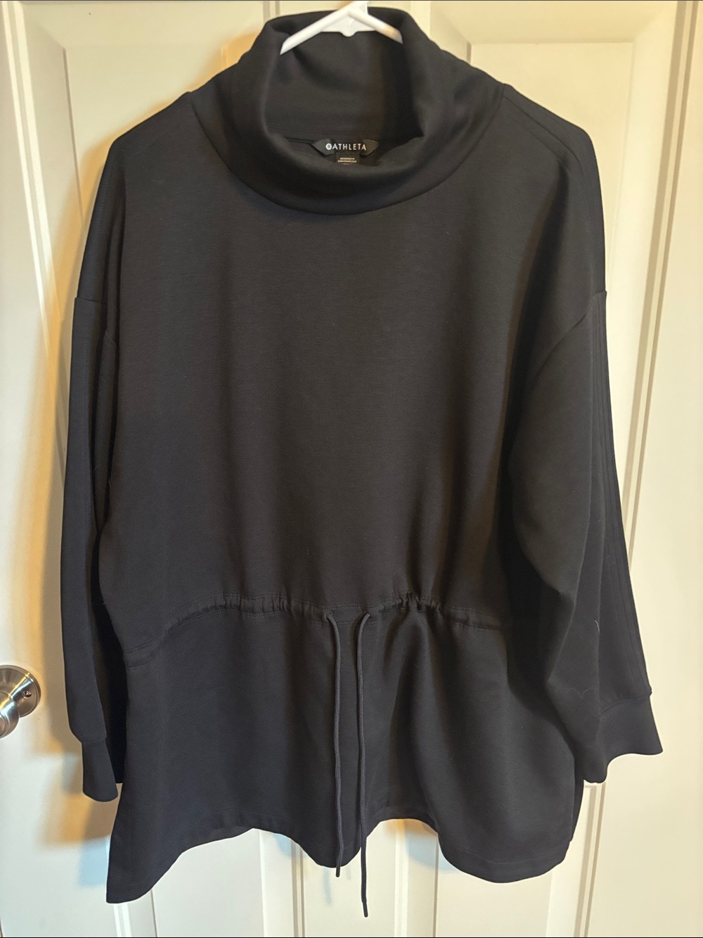 Athleta Black Funnel-Neck Drawstring Pullover